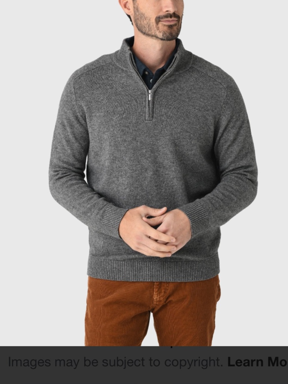 Peter Millar Gray Half-Zip Sweater XL